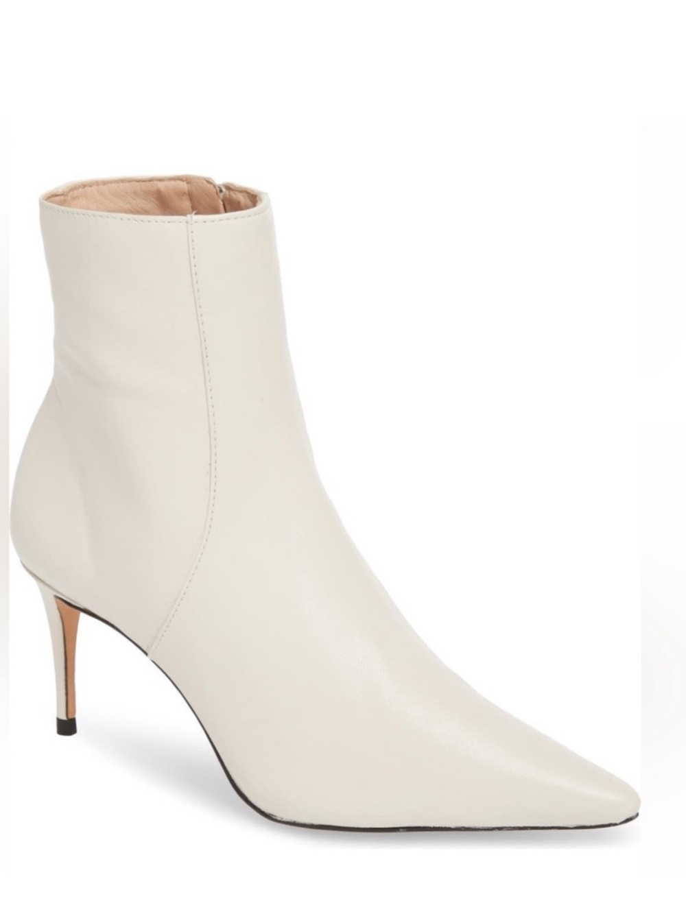Schutz Bette Pearl White Pointed‎ Toe Stiletto Ankle Boot Size 10